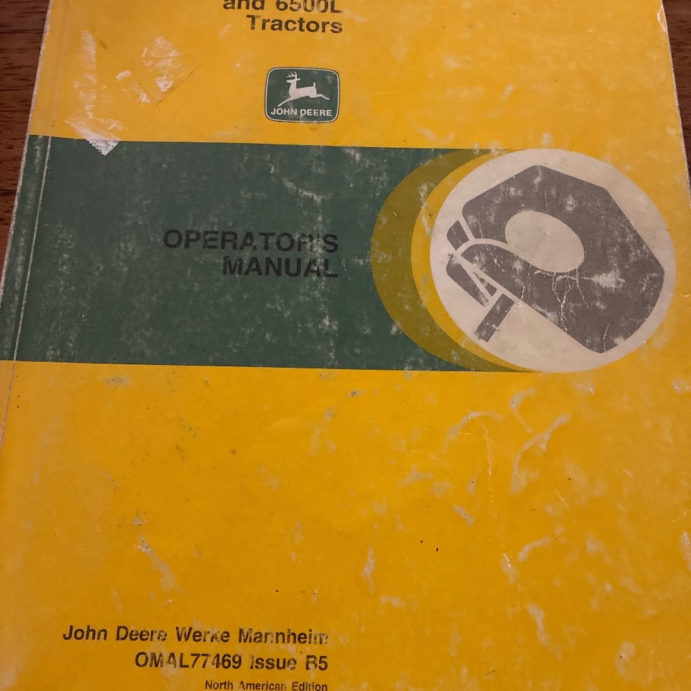 John Deere operator’s manual for 6200, 6300 tractors
